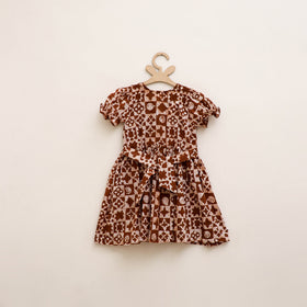 Pure Cotton Girls Frock Dress in Batik Block Prints (3-4 Years) 67