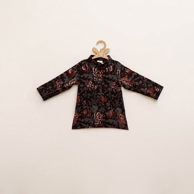 Kids Pure Cotton Kurta in Bagru Block Prints (2-3 Years) 71