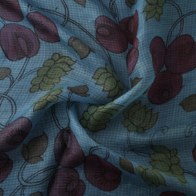 Srikalahasti Pen Work Handpainted Kalamkari Handloom Kota Doria Silk Fabric 08