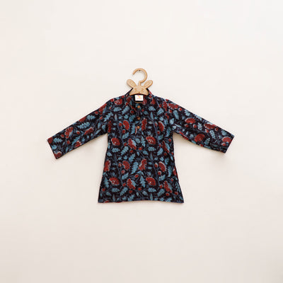 Kids Pure Cotton Kurta in Bagru Block Prints (2-3 Years) 70