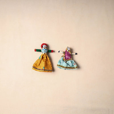 Multicolor - Rajasthani Puppet Couple Handmade Magnet (Set of 2) 04