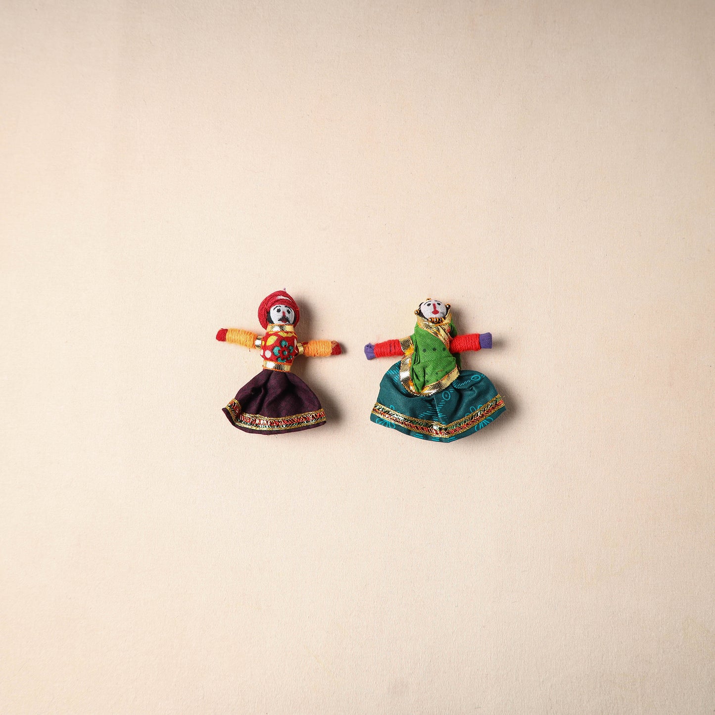 Multicolor - Rajasthani Puppet Couple Handmade Magnet (Set of 2) 05
