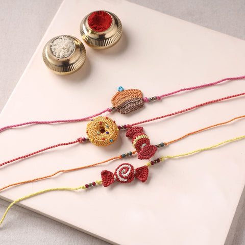 Handmade Crochet Rakhi by Samoolam (set of 4) 23