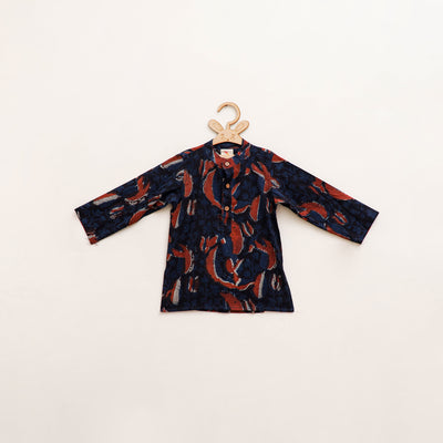 Kids Pure Cotton Kurta in Bagru Block Prints (2-3 Years) 73