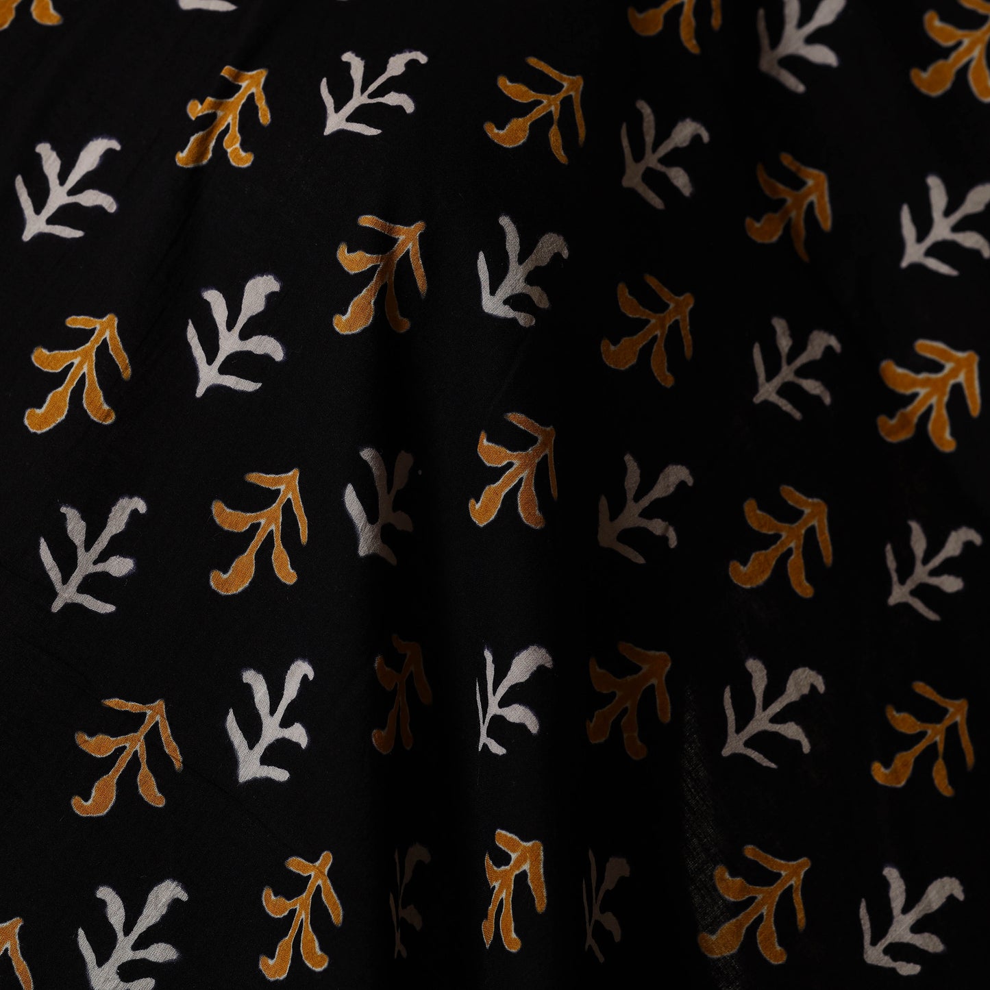 Black - syahi begar bagru cotton fabric 32 - handcrafted