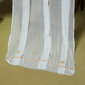 Yellow - 3pc hand embroidery cotton lucknow chikankari