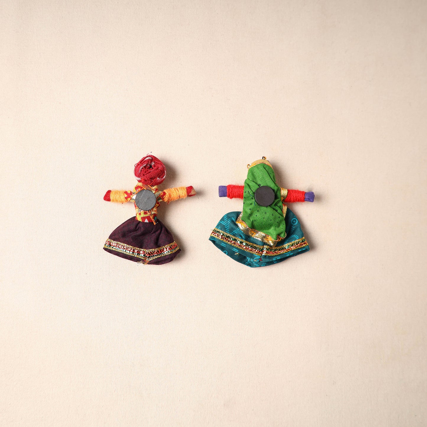 Multicolor - Rajasthani Puppet Couple Handmade Magnet (Set of 2) 05