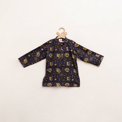 Kids Pure Cotton Kurta in Bagru Block Prints (2-3 Years) 74