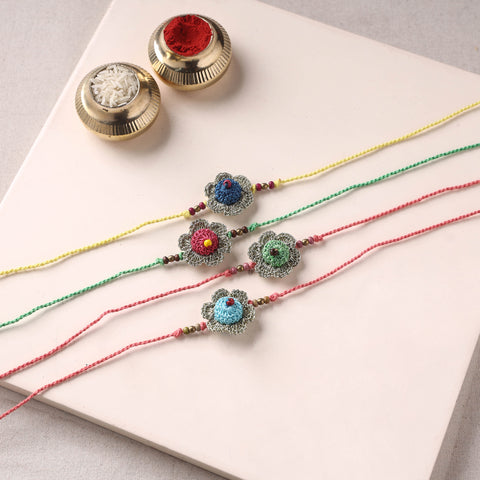 Flower - Handmade Crochet Rakhi by Samoolam (set of 4) 26