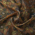 Srikalahasti Pen Work Handpainted Kalamkari Handloom Kota Doria Silk Fabric 14
