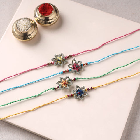 Flower - Handmade Crochet Rakhi by Samoolam (set of 4) 27