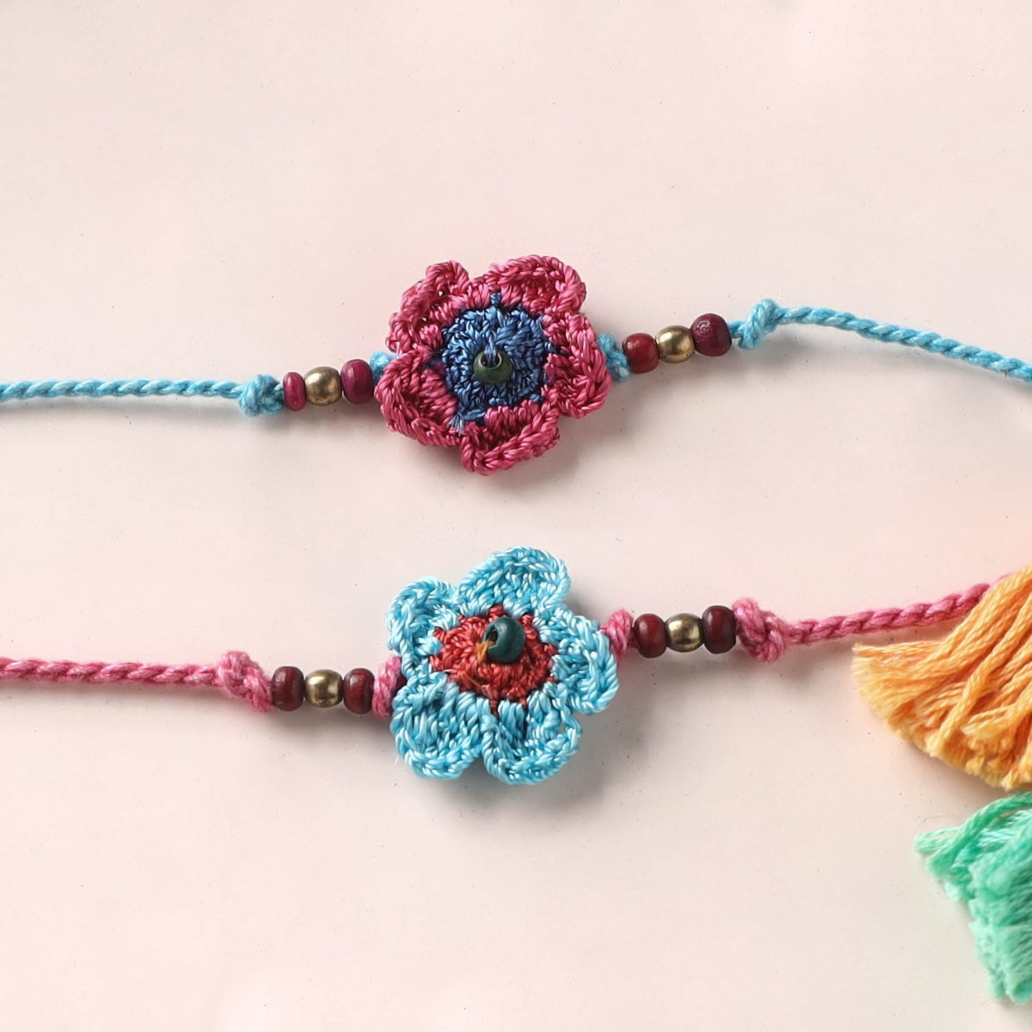 Flower - Handmade Crochet Rakhi by Samoolam (set of 2) 28