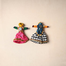 Multicolor - Rajasthani Puppet Couple Handmade Magnet (Set of 2) 07