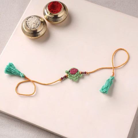 Turtle - Handmade Crochet Rakhi by Samoolam