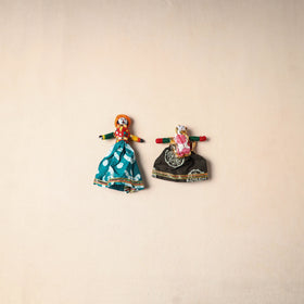Multicolor - Rajasthani Puppet Couple Handmade Magnet (Set of 2) 08