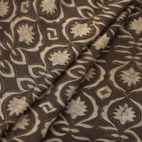 Brown - Natural Dyed Chanderi Silk Akola Print Fabric 10