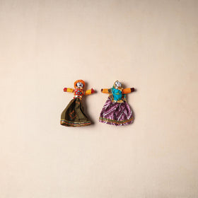 Multicolor - Rajasthani Puppet Couple Handmade Magnet (Set of 2) 09