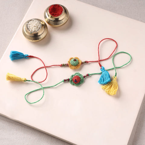 Flower - Handmade Crochet Rakhi by Samoolam (set of 2) 32