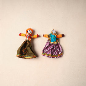Multicolor - Rajasthani Puppet Couple Handmade Magnet (Set of 2) 09