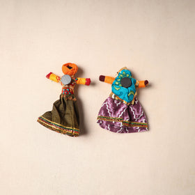 Multicolor - Rajasthani Puppet Couple Handmade Magnet (Set of 2) 09