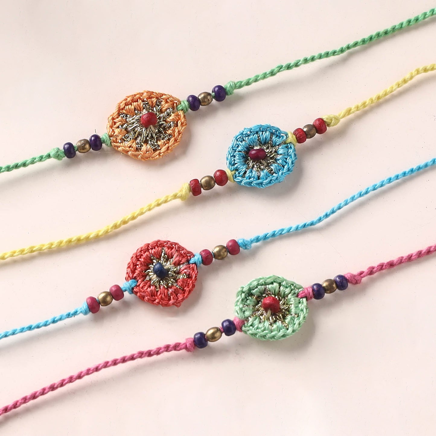 Handmade Crochet Rakhi by Samoolam (set of 4)