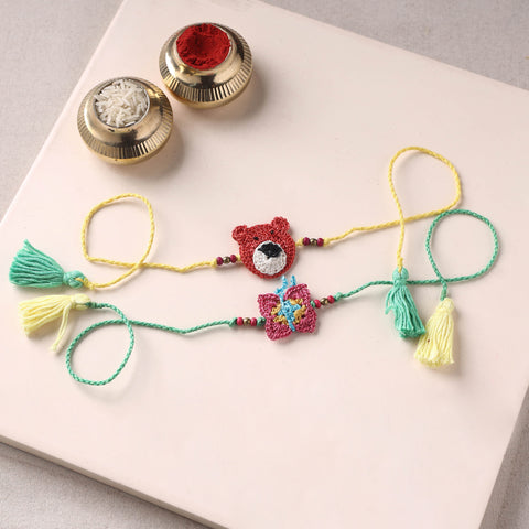 Bear - Handmade Crochet Rakhi by Samoolam (set of 2)