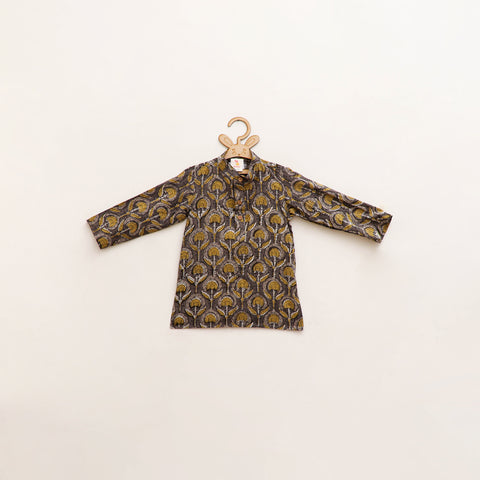 Kids Pure Cotton Kurta in Bagru Block Prints (2-3 Years) 79