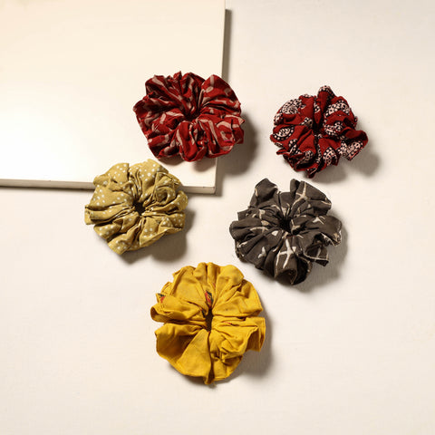 Multicolor - handmade rubber band/scrunchies (set of 5) 10