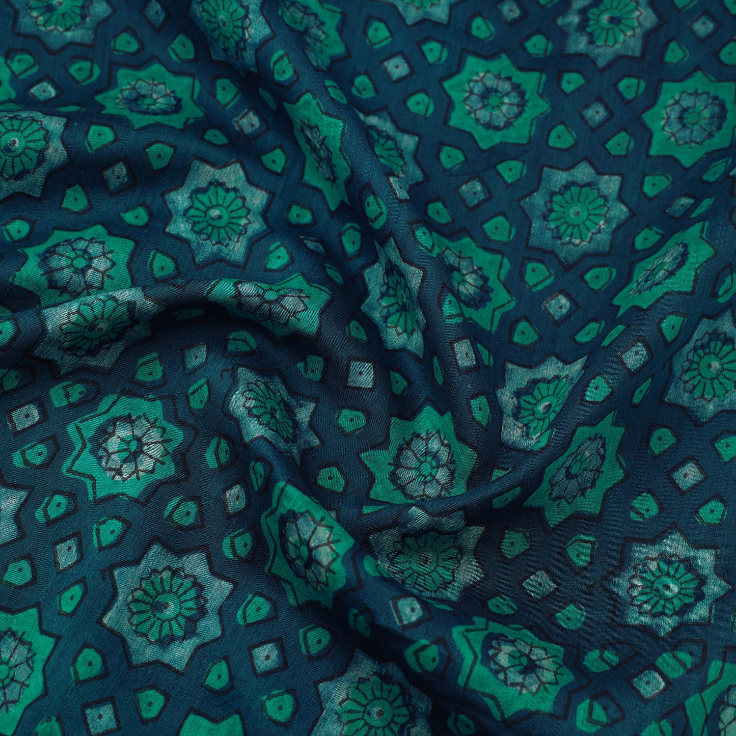 Natural Dyed Chanderi Silk Akola Print Fabric 14