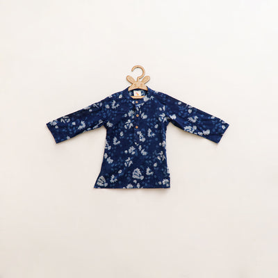 Kids Pure Cotton Kurta in Indigo Bagru Block Prints (2-3 Years) 81