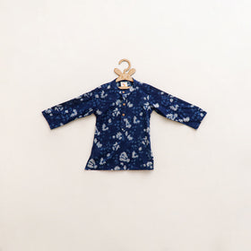 Kids Pure Cotton Kurta in Indigo Bagru Block Prints (2-3 Years) 81