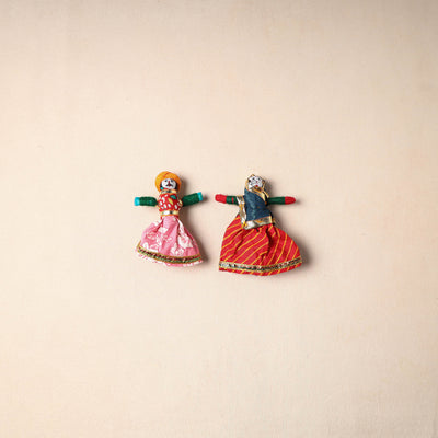 Multicolor - Rajasthani Puppet Couple Handmade Magnet (Set of 2) 11