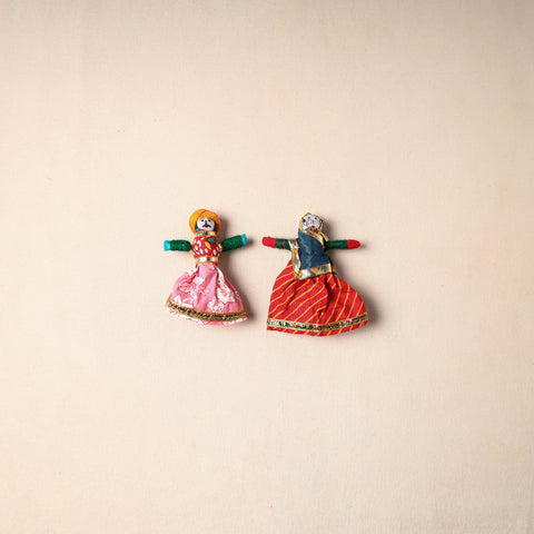 Multicolor - Rajasthani Puppet Couple Handmade Magnet (Set of 2) 11