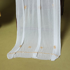 Yellow - 3pc hand embroidery cotton lucknow chikankari