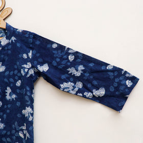 Kids Pure Cotton Kurta in Indigo Bagru Block Prints (2-3 Years) 81