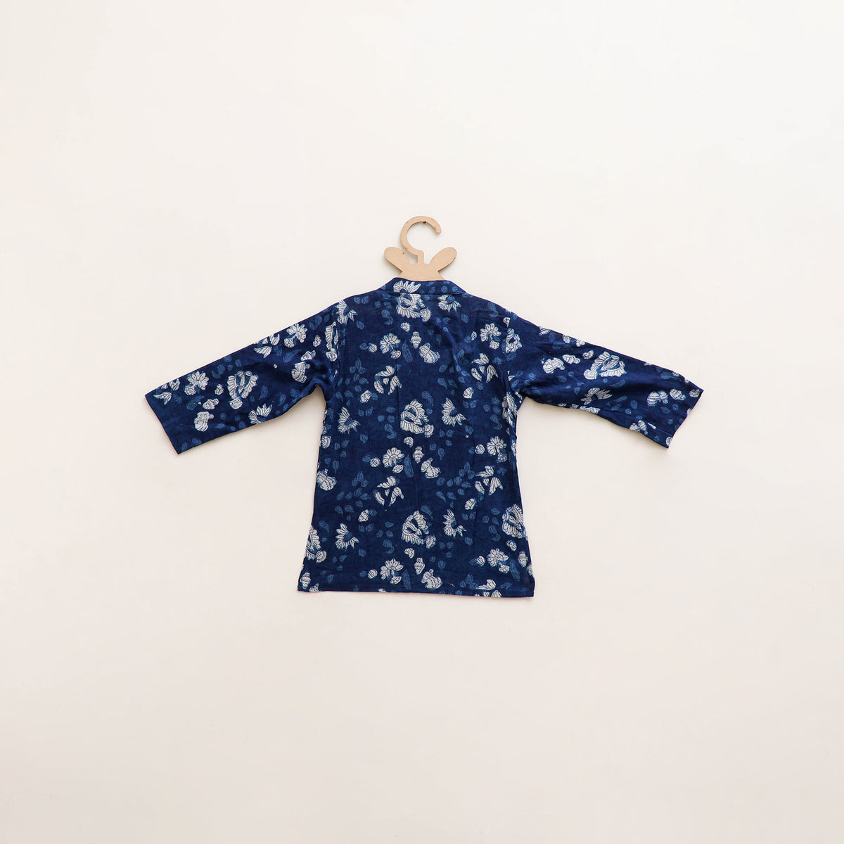 Kids Pure Cotton Kurta in Indigo Bagru Block Prints (2-3 Years) 81