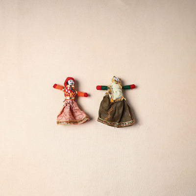 Multicolor - Rajasthani Puppet Couple Handmade Magnet (Set of 2) 12