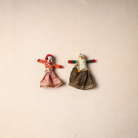 Multicolor - Rajasthani Puppet Couple Handmade Magnet (Set of 2) 12