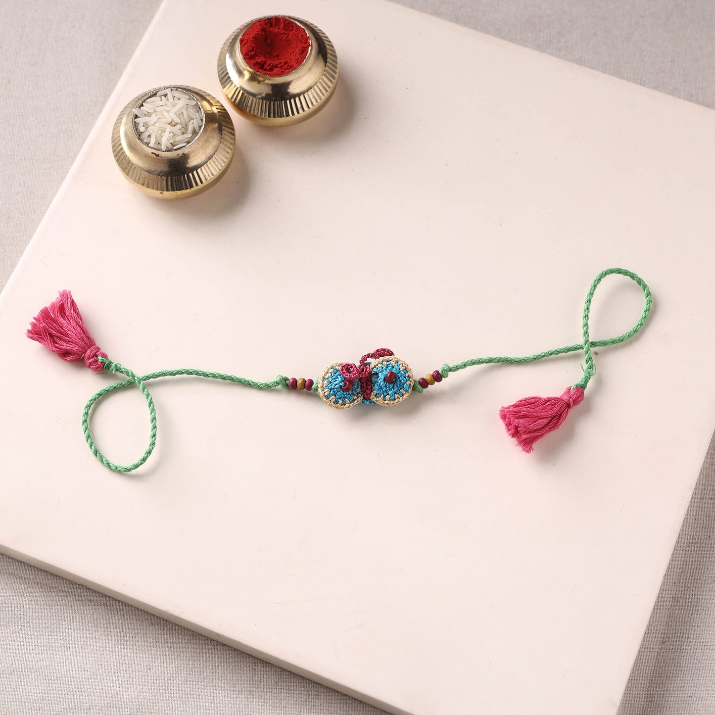 Flower - Handmade Crochet Rakhi by Samoolam