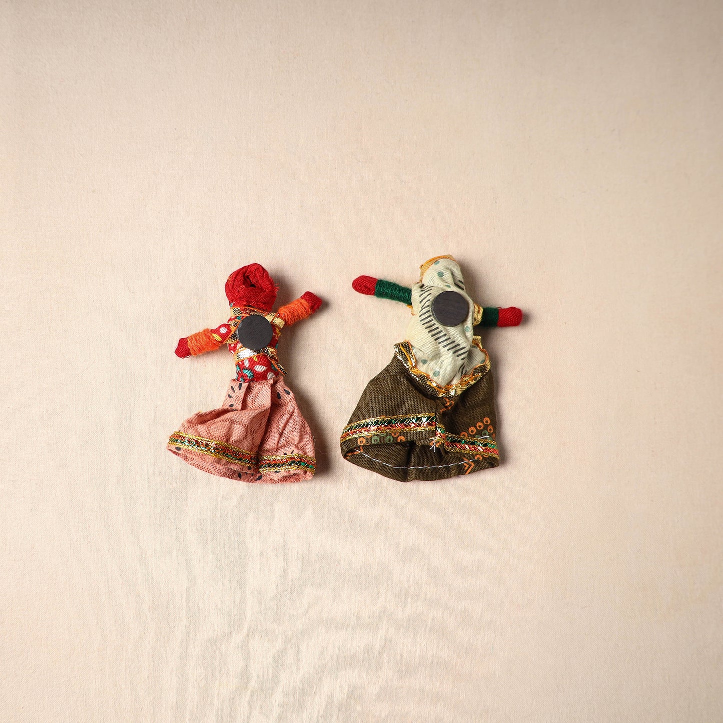 Multicolor - Rajasthani Puppet Couple Handmade Magnet (Set of 2) 12