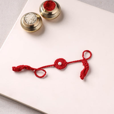 Flower - Handmade Crochet Pearl Work Rakhi 23