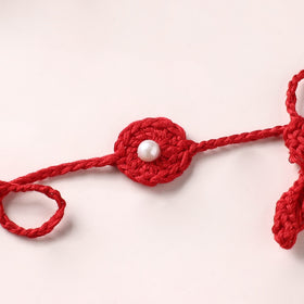 Flower - Handmade Crochet Pearl Work Rakhi 23