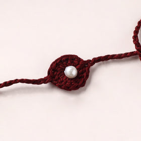 Flower - Handmade Crochet Pearl Work Rakhi 16