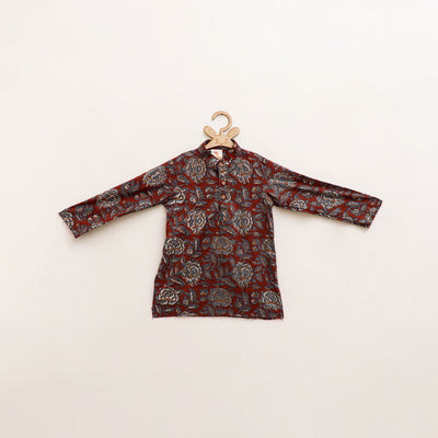 Kids Pure Cotton  Kurta in Bagru Block Prints (3-4 Years) 85