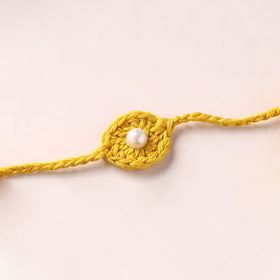 Flower - Handmade Crochet Pearl Work Rakhi 12