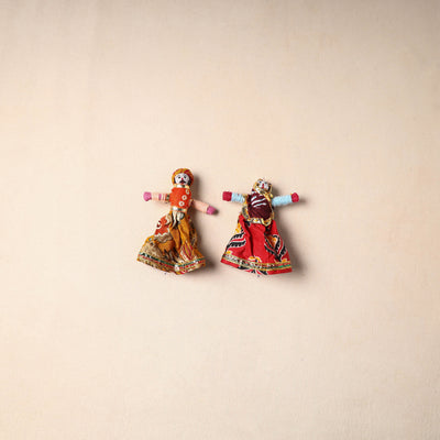 Multicolor - Rajasthani Puppet Couple Handmade Magnet (Set of 2) 14