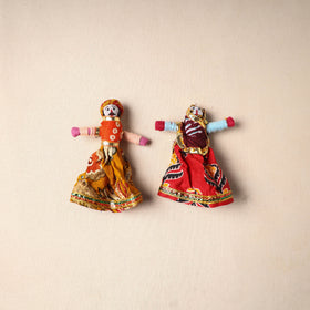 Multicolor - Rajasthani Puppet Couple Handmade Magnet (Set of 2) 14