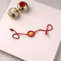 Flower - Handmade Crochet Pearl Work Rakhi 11