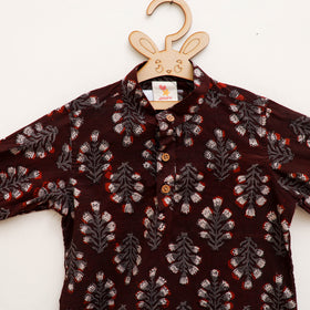 Kids Pure Cotton  Kurta in Bagru Block Prints (3-4 Years) 86