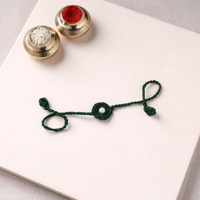 Flower - Handmade Crochet Pearl Work Rakhi 14